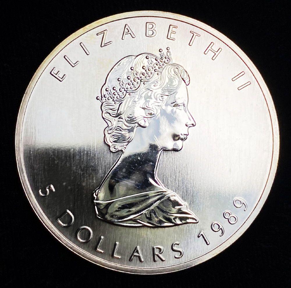 1989 Canada $5 Maple Leaf 1oz Silver (1 of 2)