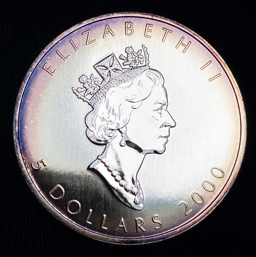 2000 Canada $5 Maple Leaf Privy Firework 1oz Silver (1 of 2)