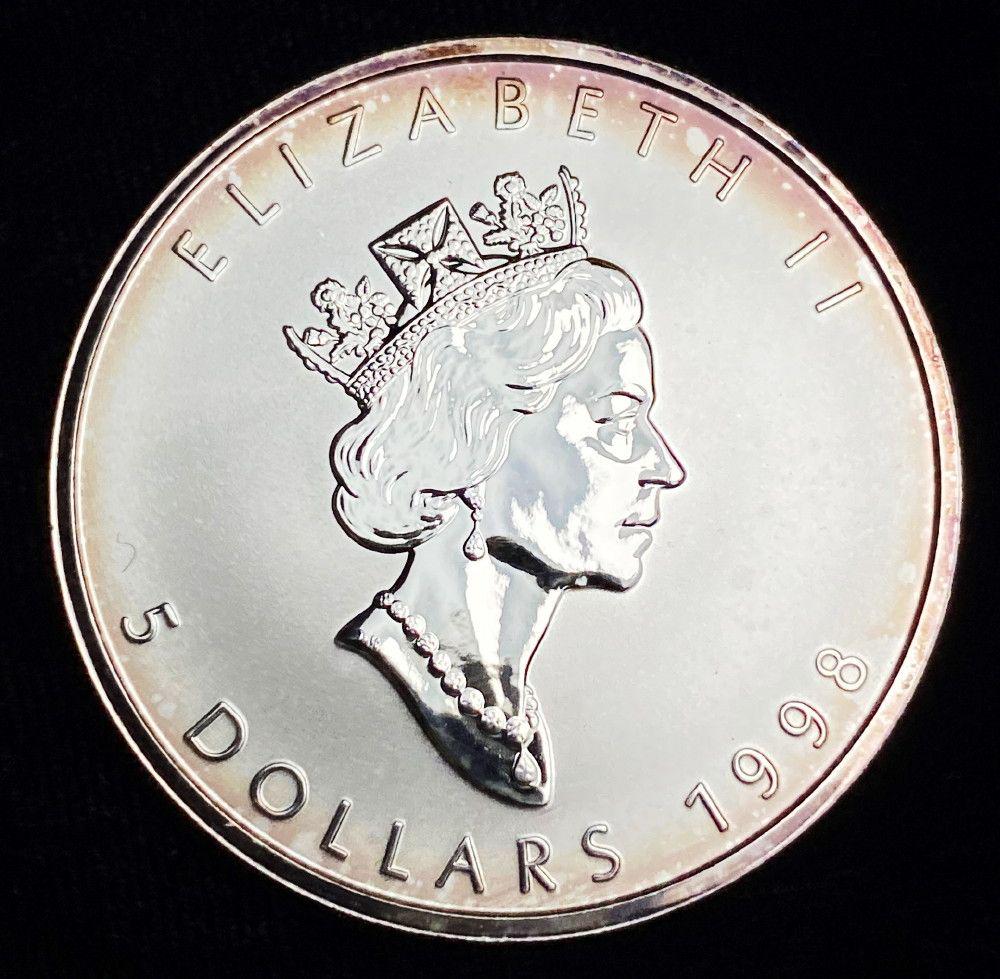 1998 Canada $5 Maple Leaf Privy Tiger 1oz Silver (1 of 2)
