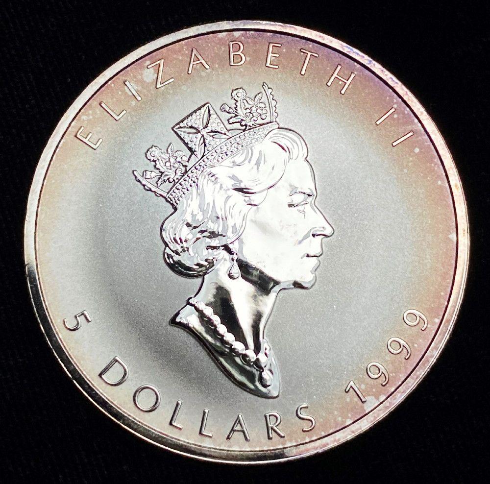 1999 Canada $5 Maple Leaf Privy Rabbit 1oz Silver (1 of 2)