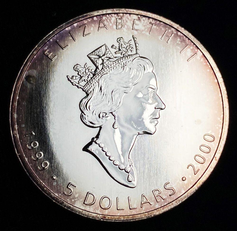 2000 Canada $5 Maple Leaf Privy Firework 1oz Silver (1 of 2)