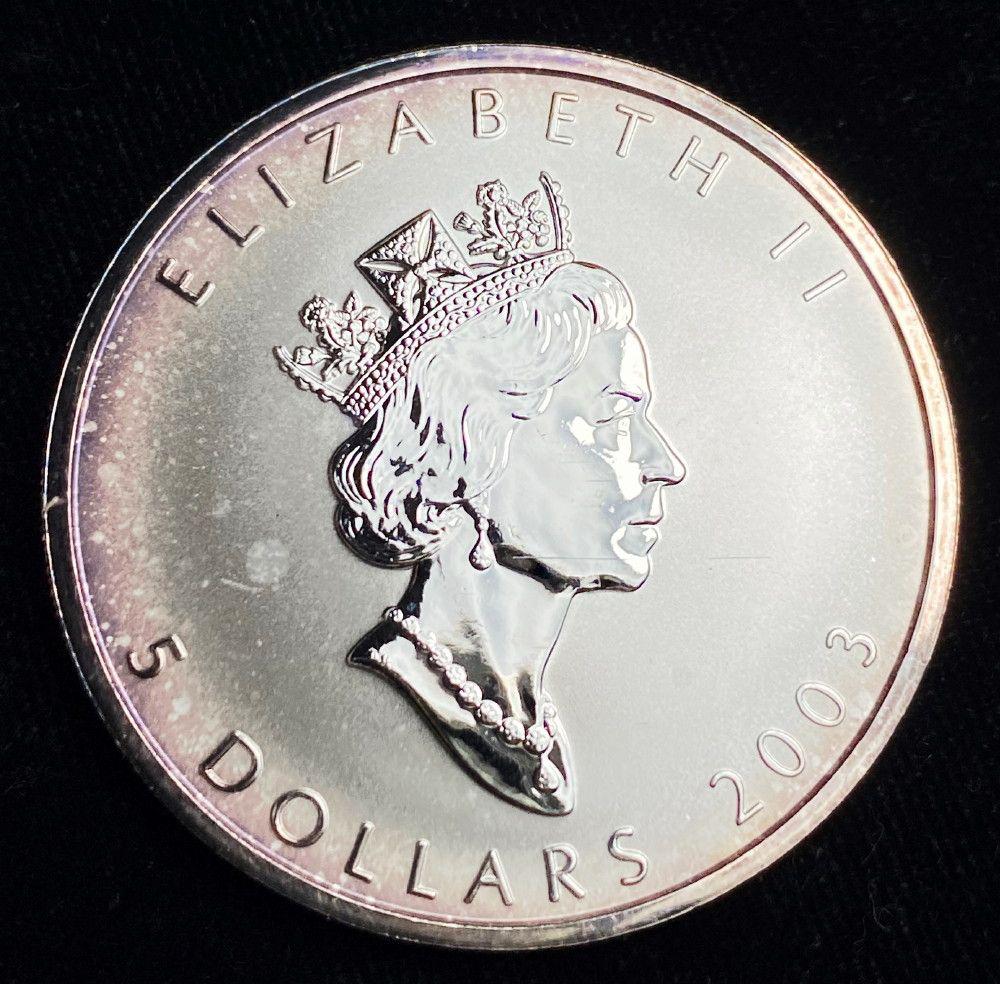 2003 Canada $5 Maple Leaf Privy Sheep 1oz Silver (1 of 2)