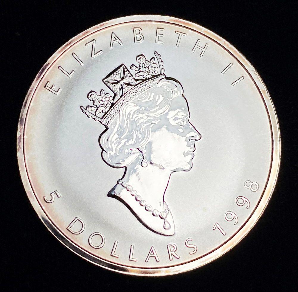1998 Canada $5 Maple Leaf Privy Titanic 1oz Silver (1 of 2)