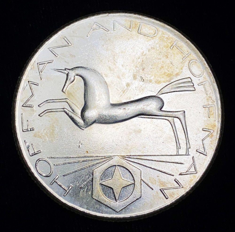 1981-S Hoffman And Hoffman 1 oz Silver: Winner shall receive a coin precisely resembling the one shown here. (EM/UB)