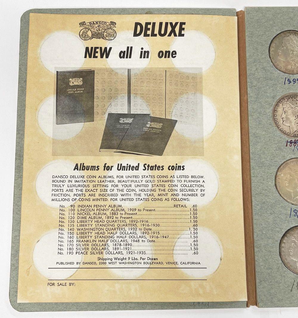 1883-O Morgan Silver Dollar AU: We are pleased to offer this complete original set! Winner shall receive only the (1) coin shown here. The bidder that wins the most coins from this set will also receive the book that these coins wer