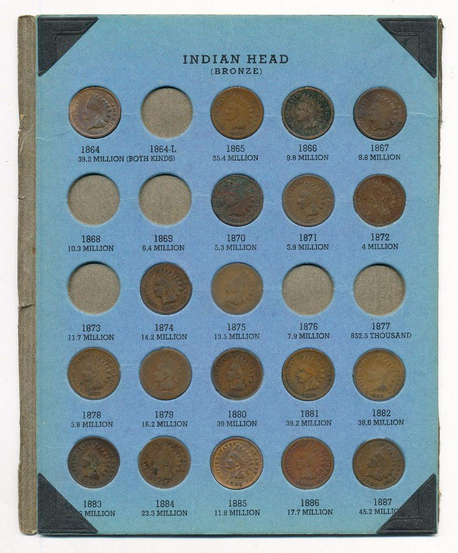 Partial Indian Head Cent Collection 1864-1887 (1 of 2)