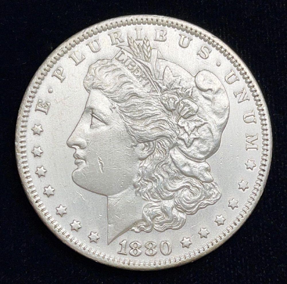 1880 Morgan Silver Dollar AU Detail (1 of 3)