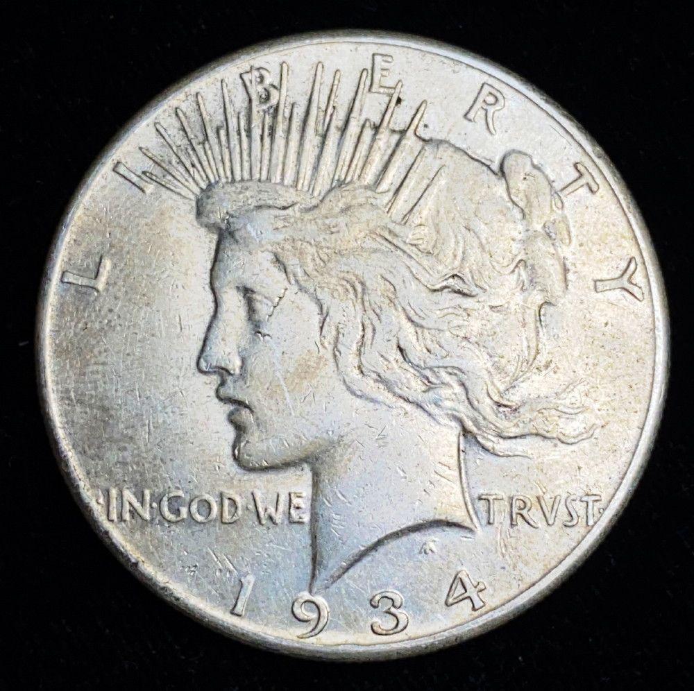 1934-S Key Date Peace Silver Dollar VF (1 of 2)