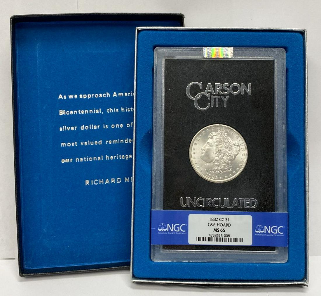 1882-CC Carson City GSA Morgan Silver Dollar NGC MS65 (1 of 4)