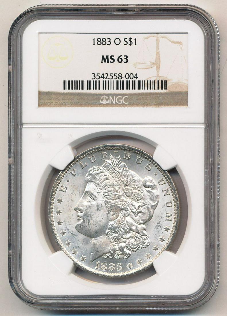 1883-O Morgan Silver Dollar NGC MS63: Winner shall receive the exact coin shown here. (EM/RB)