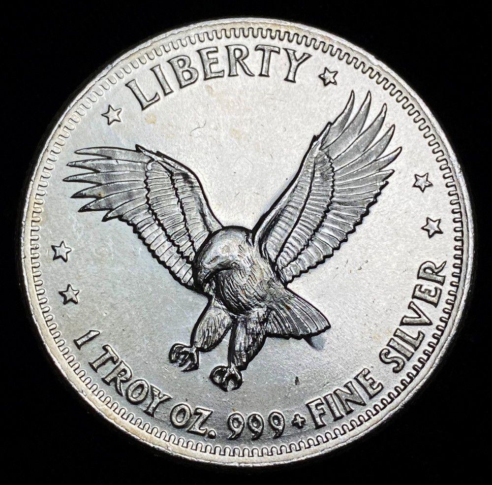 1981 Hoffman Liberty Flying Eagle 1 oz Silver: Winner shall receive a coin precisely resembling the coin shown here. (EM/UB)