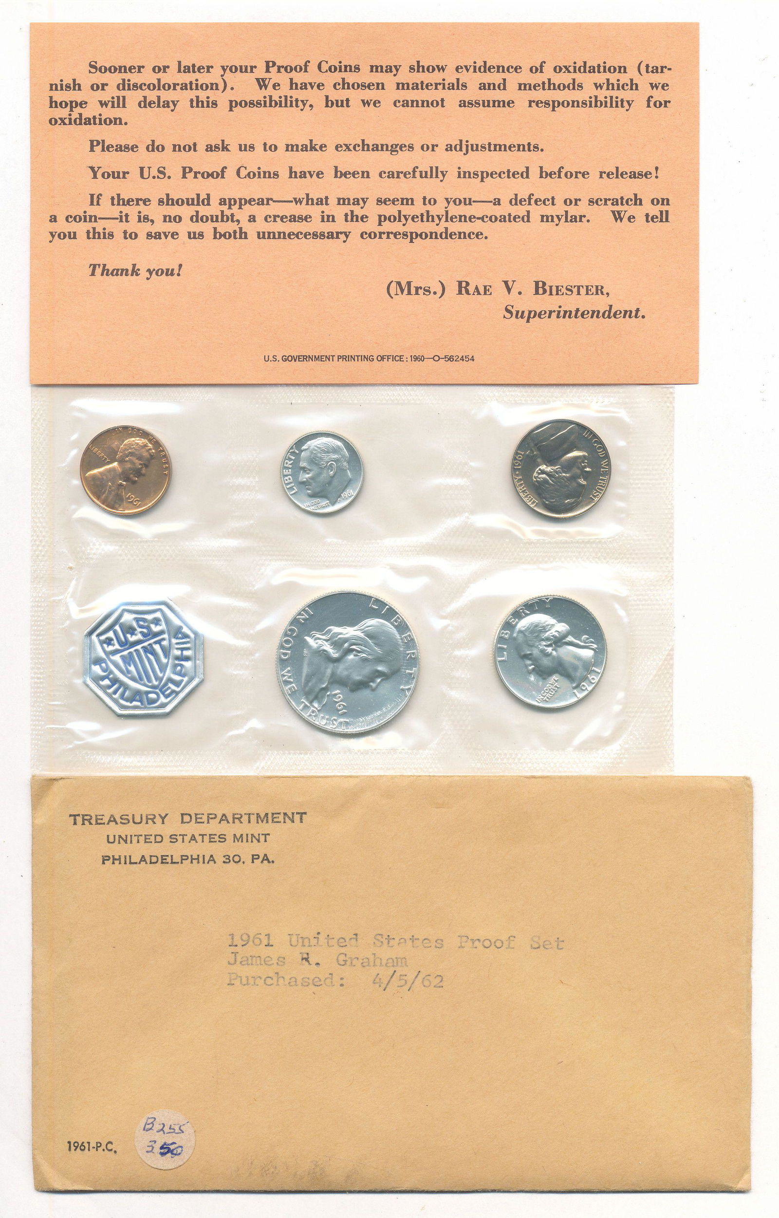 1961 U.S. Silver Proof Set OGP (1 of 5)