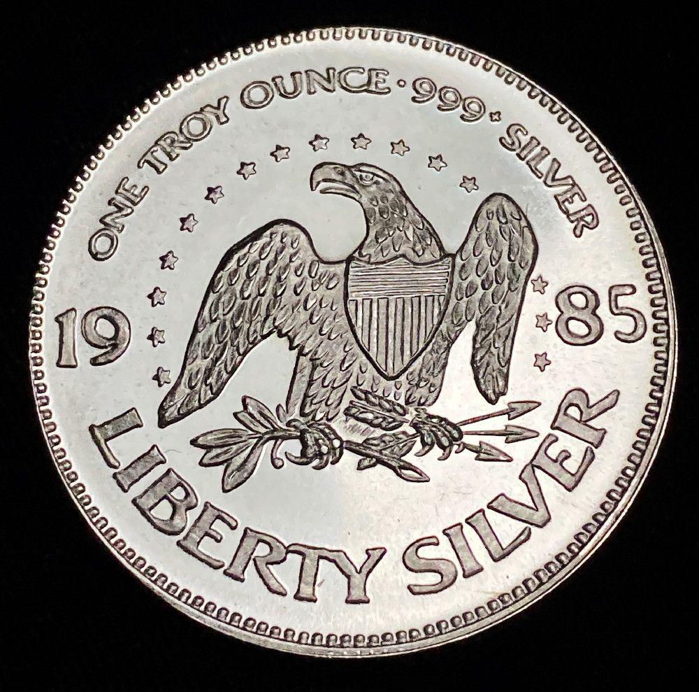 1985 Hoffman Liberty Flying Eagle 1oz Silver: Winner shall receive a coin precisely resembling the coin shown here. (EM/UB)