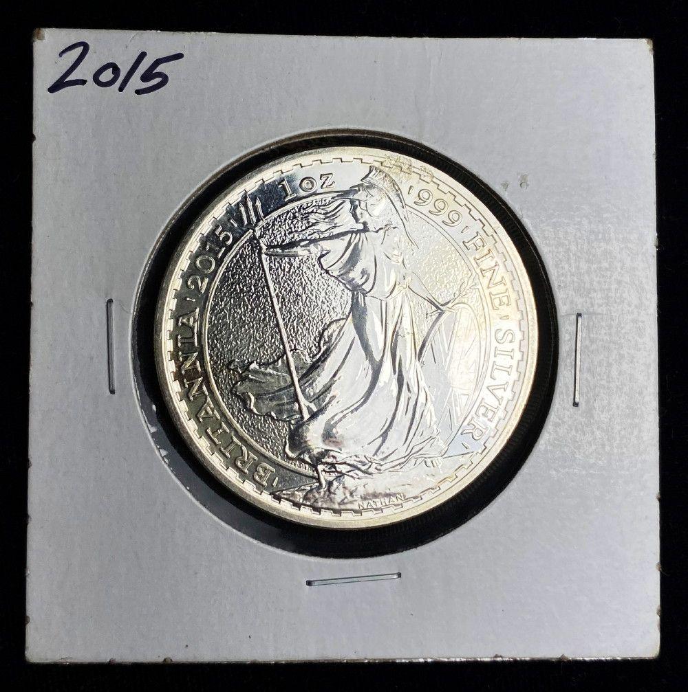 2015 British 2 Pounds Britannia Silver 1 oz Coin: Winner shall receive the exact coin shown here. (EM/TVC=UP)
