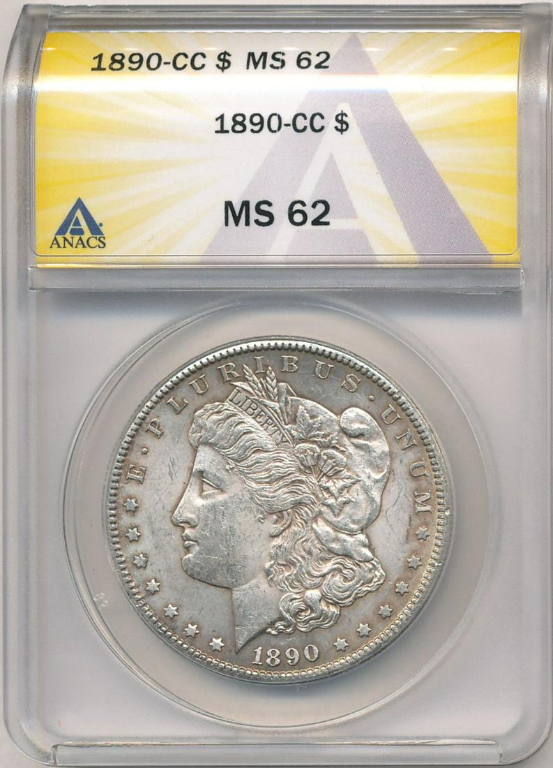 1890-CC Morgan Silver Dollar ANACS MS62 (1 of 4)