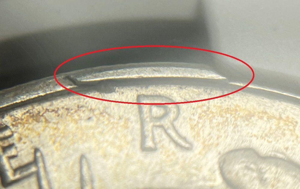 1923-S Peace Slver $1 NGC Mint Error AU53 Rim Die Break (1 of 5)