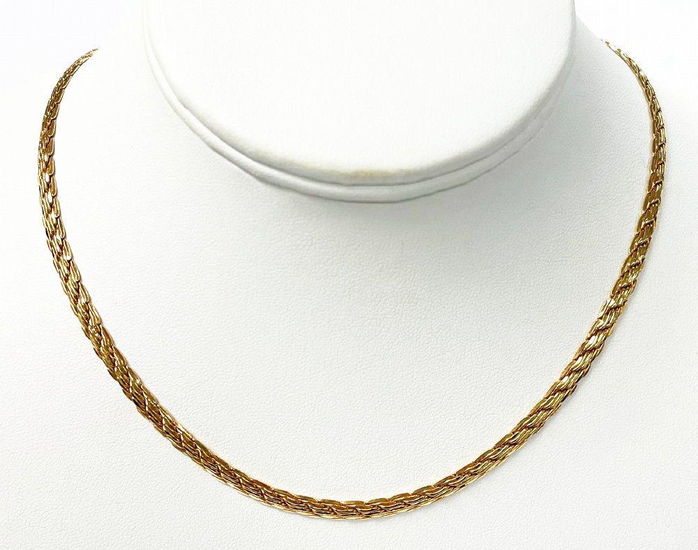 8.3 Gram 14 Karat Gold Necklace: Get a great deal on gold, without the inflated jewelers premium! Our reserves on these are calculated with the melt price of gold set at $1900/oz or $61.10/gram.Length: 17.5 inches Weight: 8.3 GramsWi