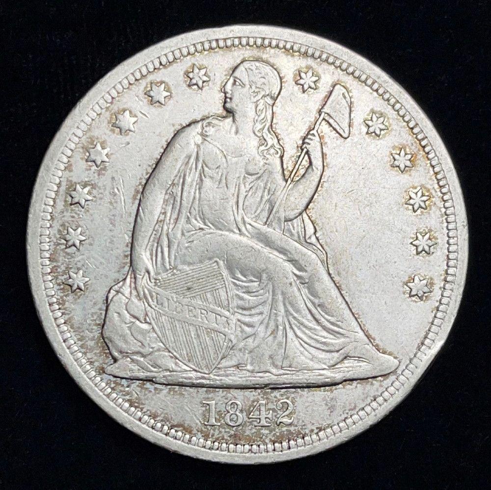 1842 Seated Liberty Dollar XF Detail (1 of 2)