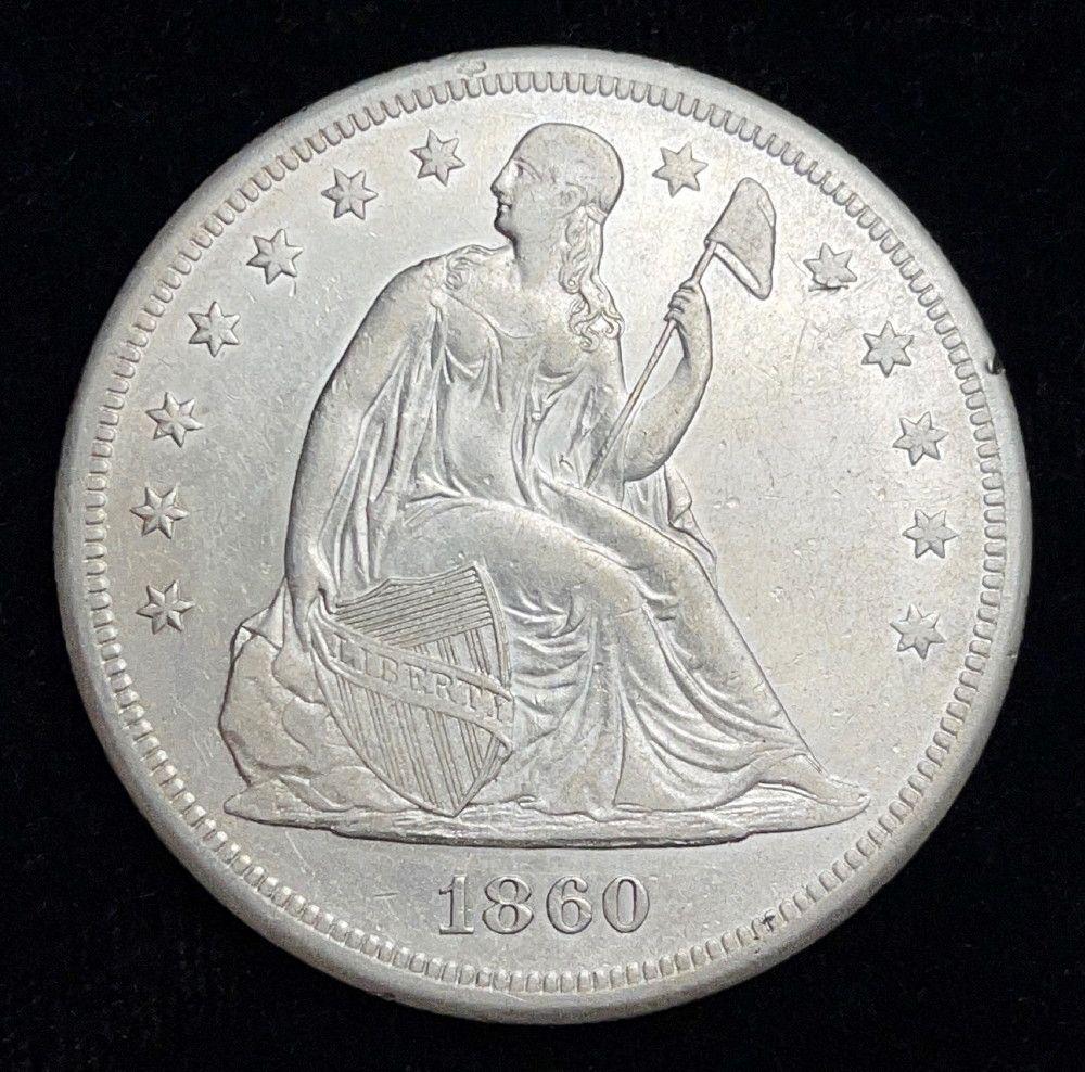 1860-O Seated Liberty Dollar AU58 (1 of 2)