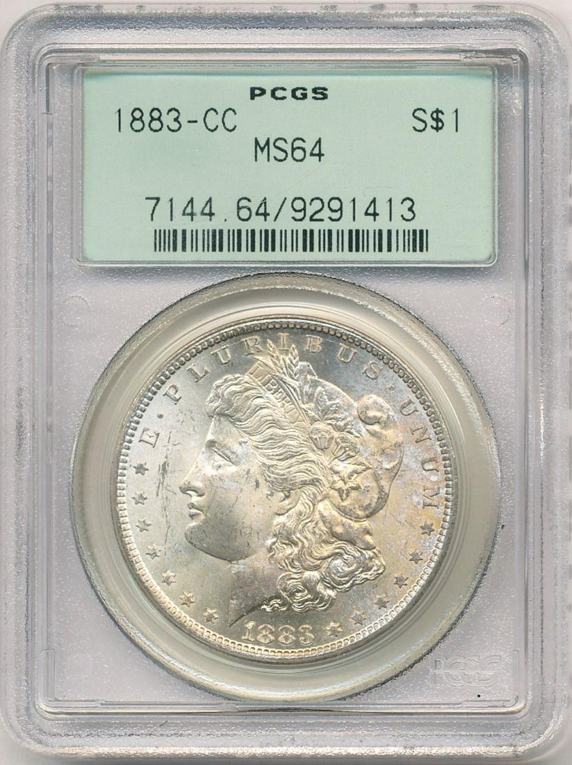 1883-CC Morgan Silver Dollar OGH PCGS MS64 (1 of 4)