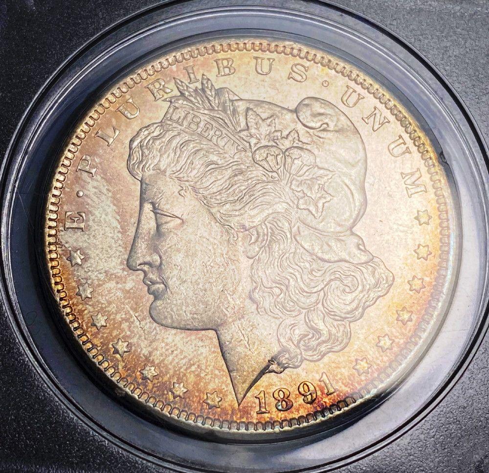 1891-CC Very Old PCGS Holder Morgan Silver Dollar MS60 (1 of 5)