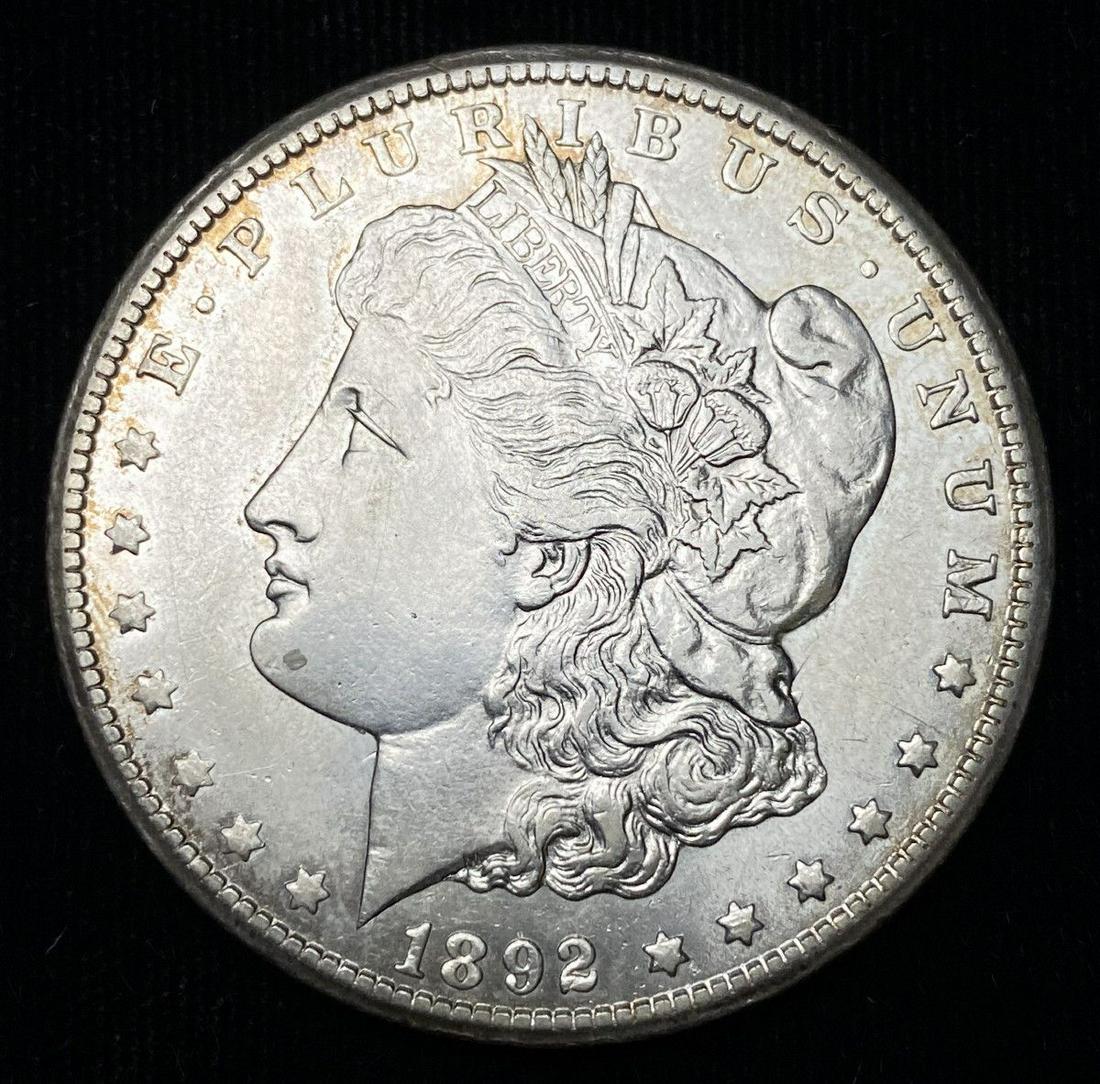 1892-CC Carson City Morgan Silver Dollar AU58 Details (1 of 4)