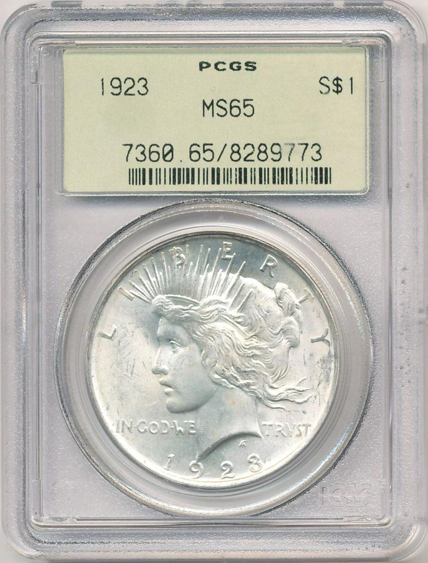 1923 Peace Silver Dollar OGH PCGS MS65 (1 of 4)