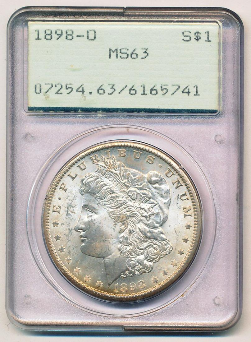 1898-O Morgan Silver Dollar OGH PCGS MS63 (1 of 2)