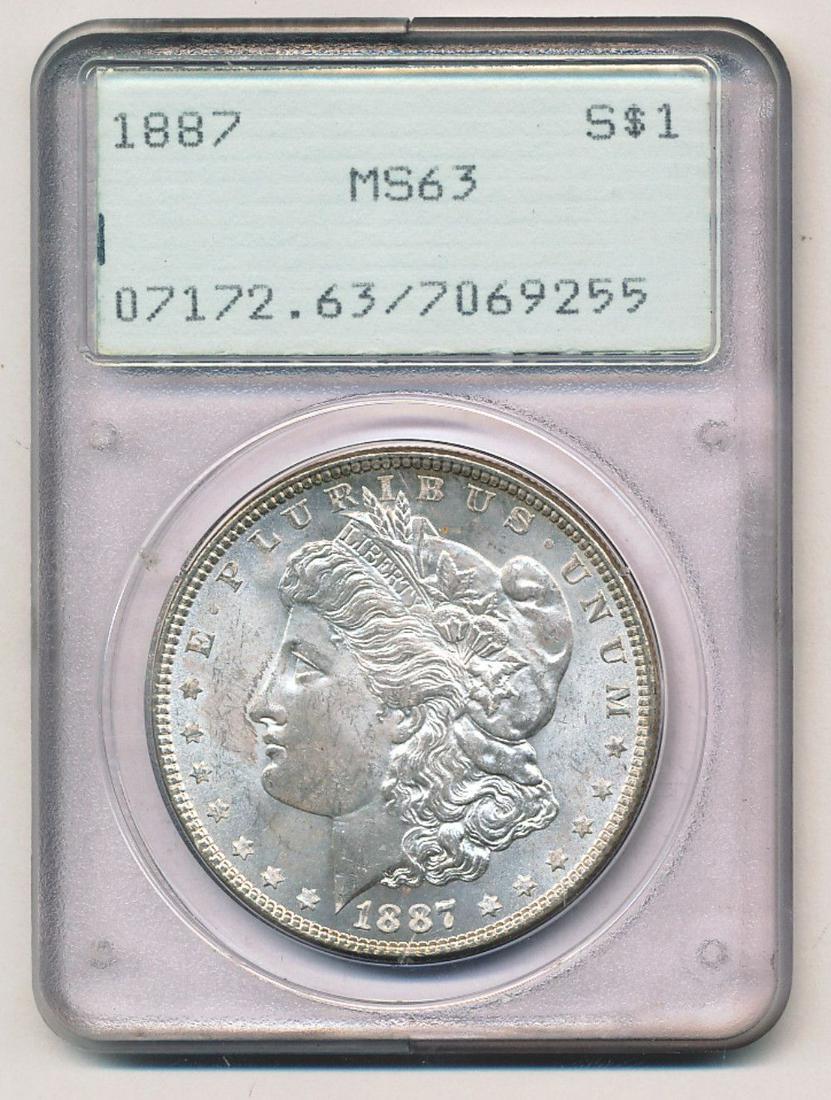 1887 Morgan Silver Dollar OGH PCGS MS63 (1 of 2)
