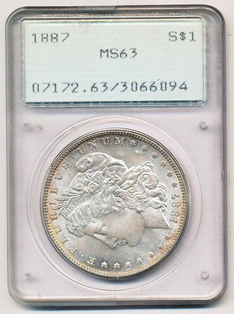 1887 Morgan Silver Dollar OGH PCGS MS63 (1 of 2)