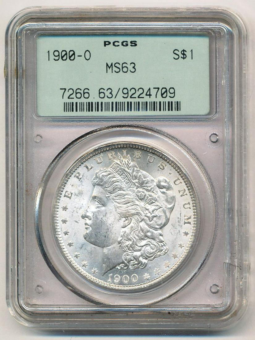 1900-O Morgan Silver Dollar OGH PCGS MS63 (1 of 2)