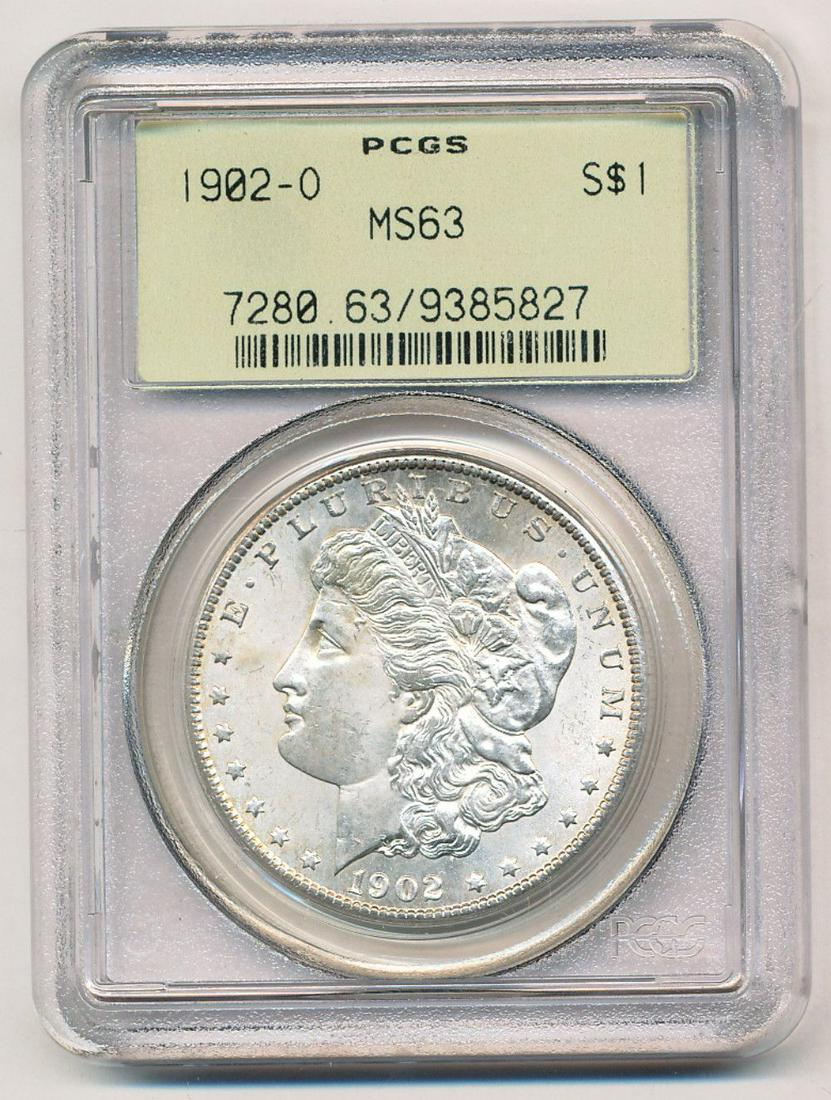 1902-O Morgan Silver Dollar OGH PCGS MS63 (1 of 2)