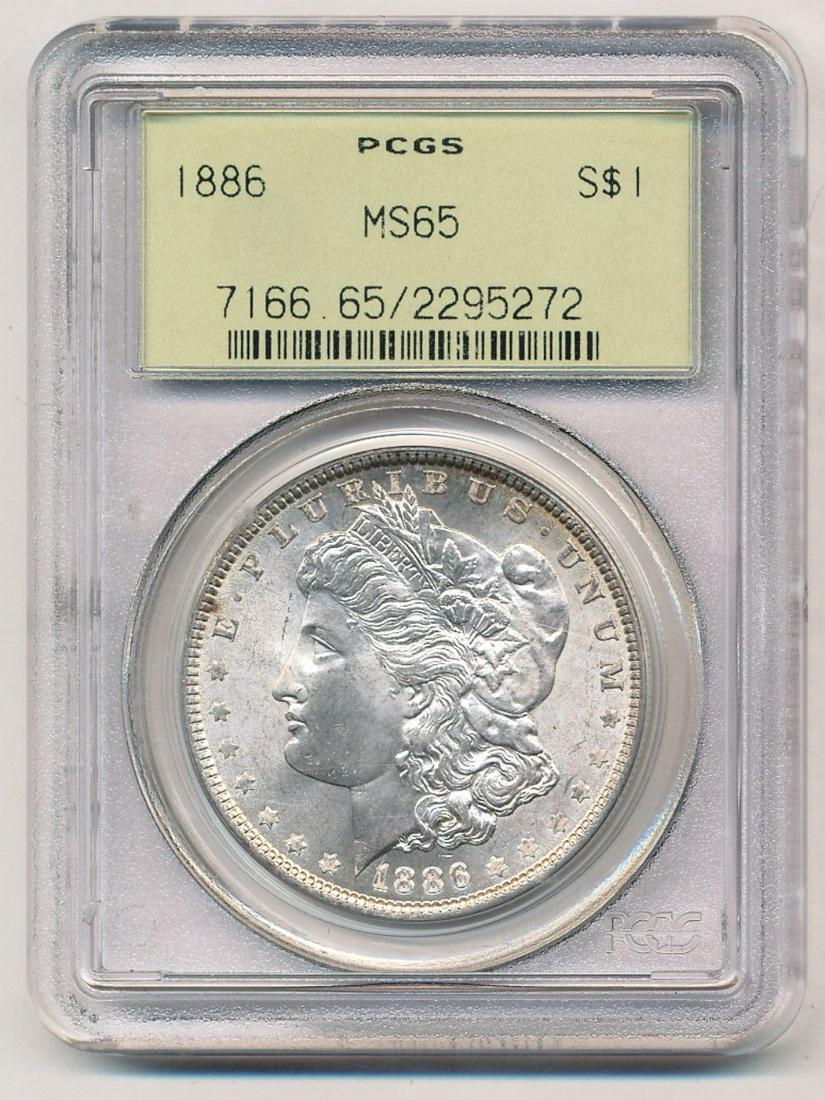1886 Morgan Silver Dollar OGH PCGS MS65 (1 of 2)