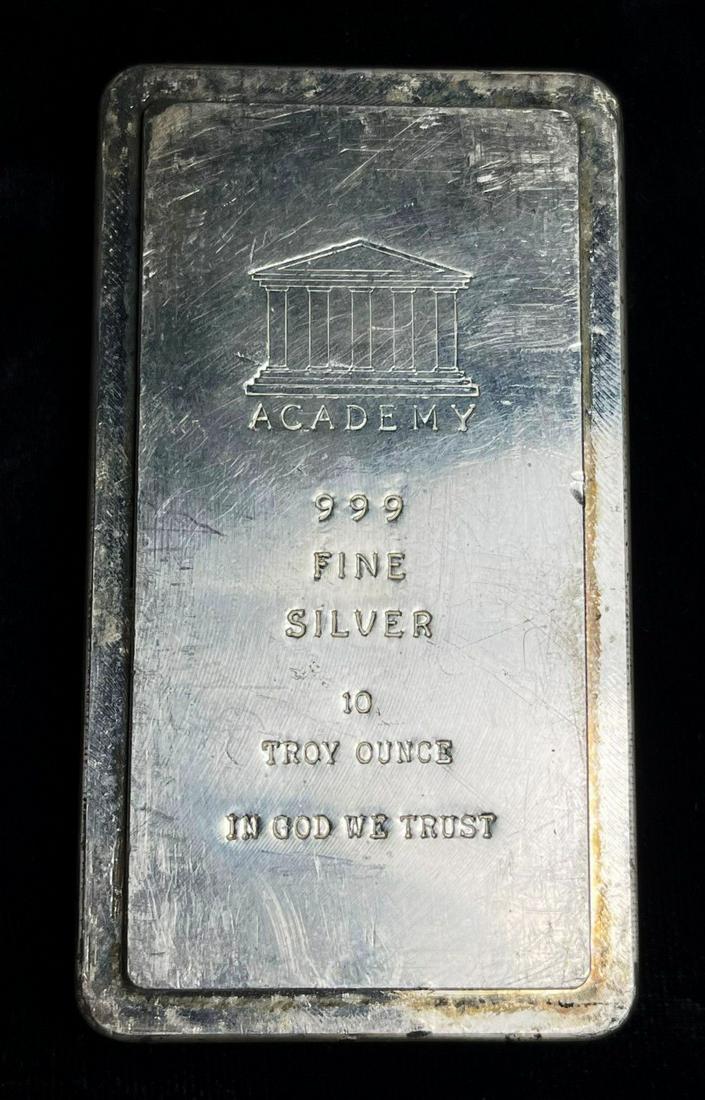 Vintage 10 Oz Academy Materion Silver Bar (1 of 5)