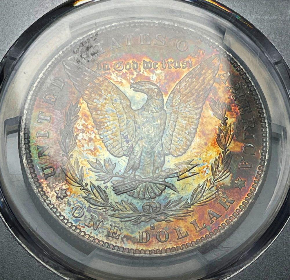 1879-S Morgan Silver $1 PCGS MS63 Rainbow Electric Blue (1 of 5)