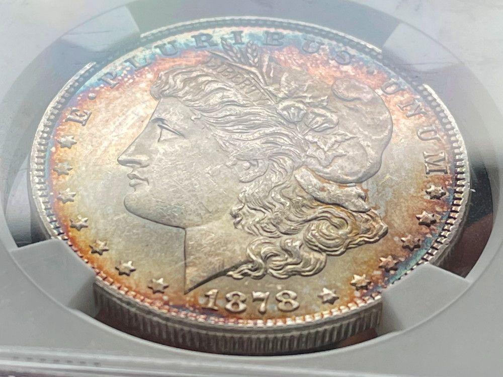 1878 7/8TF Morgan Sliver $1 NGC MS63 Bullseye Rainbow (1 of 6)