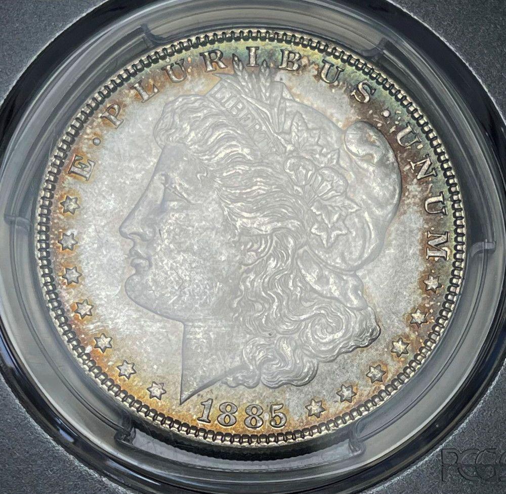 1885 Morgan Sliver Dollar PCGS MS65+ Subdued Spotlight (1 of 5)