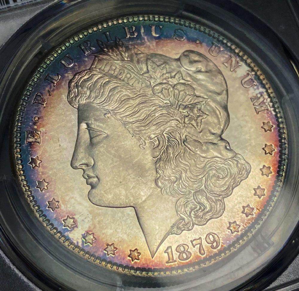 1879-S Morgan Slvr $1 PCGS MS66 Rainbow Tone Best 500 (1 of 4)