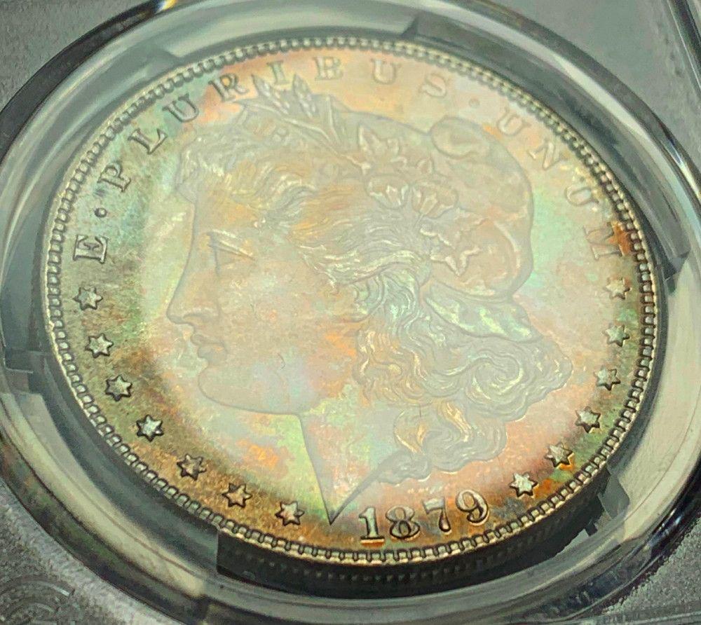 1879-S Morgan Slver $1 PCGS MS64 Monster Rainbow Toning (1 of 7)