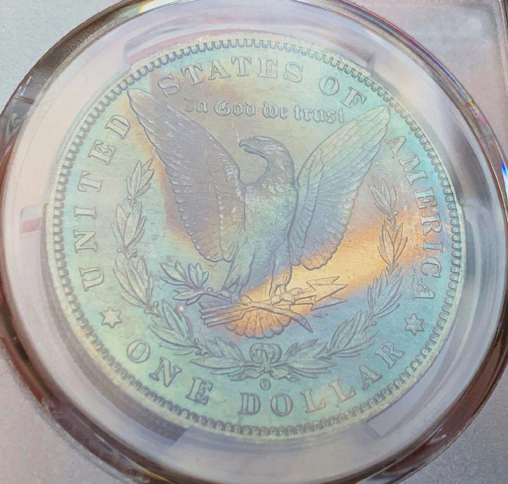1884-O Morgan Slver $1 PCGS MS64 Monster Rainbow Toning (1 of 8)