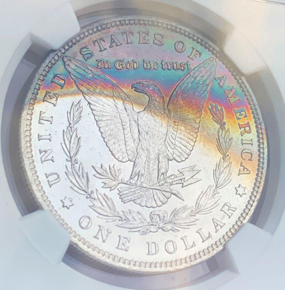 1896 Morgan Silver $1 NGC MS65+* Monster Rainbow Toning (1 of 8)