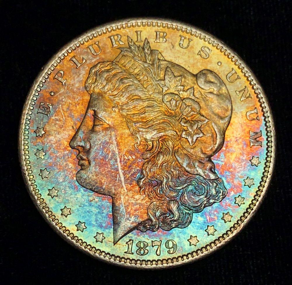 1879-S Morgan Silver Dollar MS64 Monster Rainbow Toning (1 of 5)