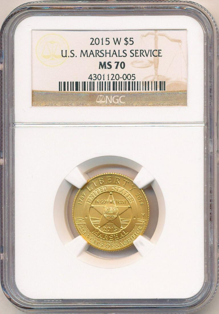 2015-W $5 Gold U.S. Marshals Service Commem. NGC MS70 (1 of 4)