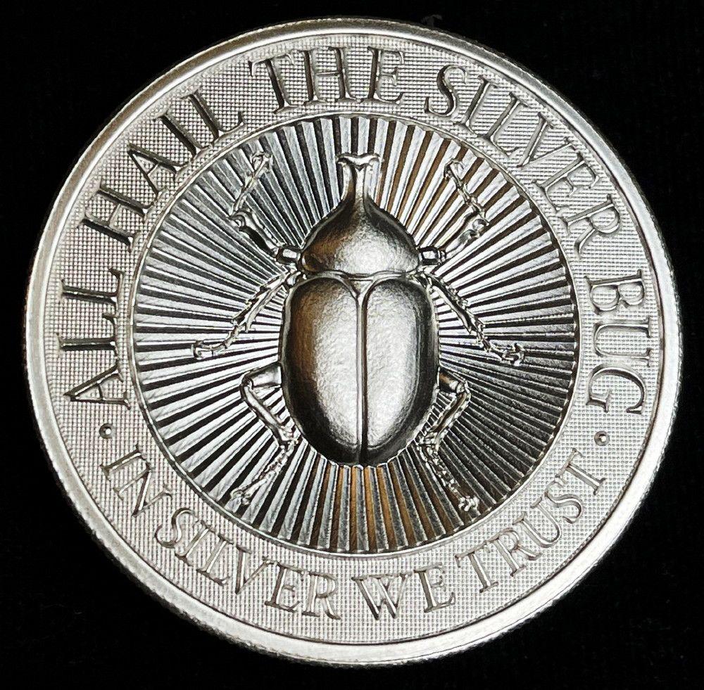 Intaglio Mint 2 oz Silver Rhinoceros Beetle (1 of 3)