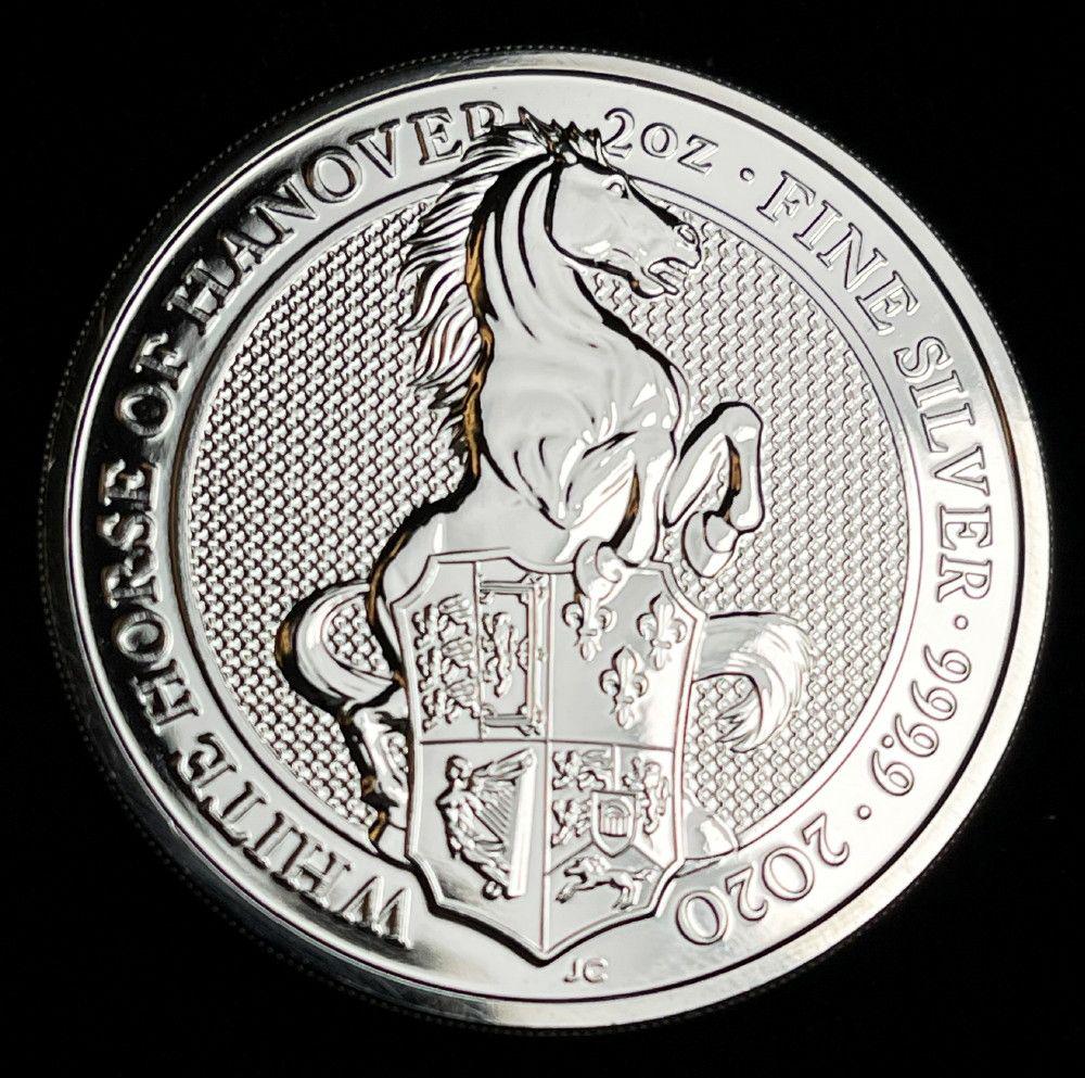 2020 Great Britain Queen Beasts White Horse 2oz Silver (1 of 3)
