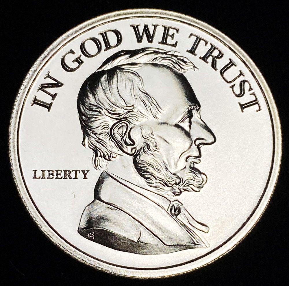 Intaglio Mint Lincoln Tribute Medal 2 ozt 39mm: Winner shall receive the exact coin shown here. (EM)