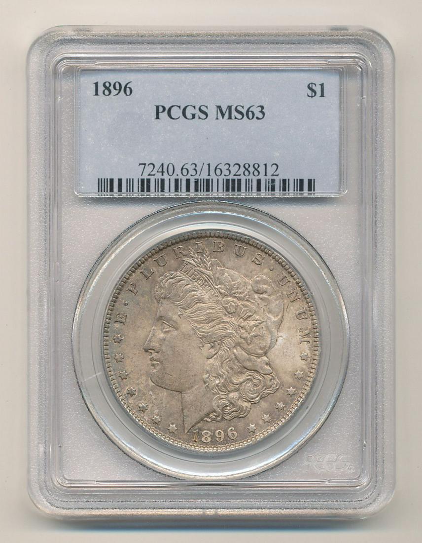 Toned 1896 Morgan Silver Dollar PCGS MS63 (1 of 2)