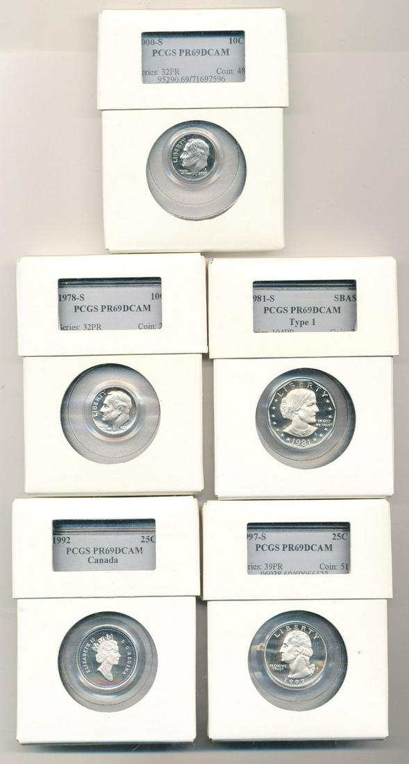 Old PCGS Slab Collection Grab Bag With Intercept Shield (1 of 3)