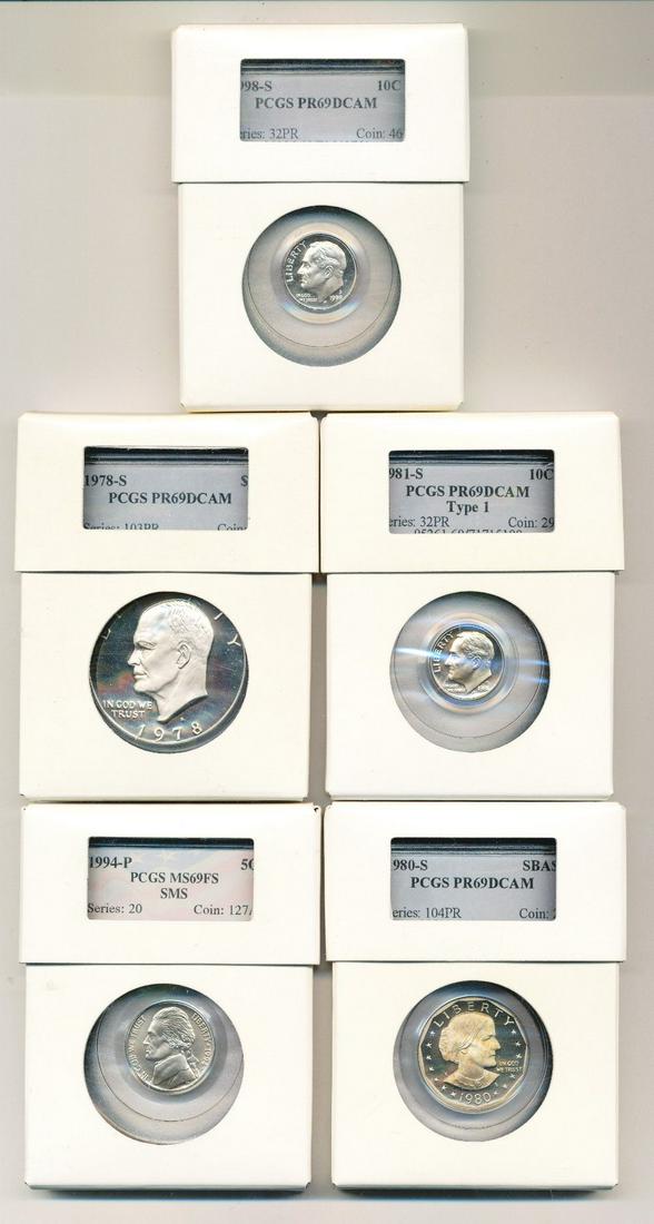 Old PCGS Slab Collection Grab Bag With Intercept Shield (1 of 3)