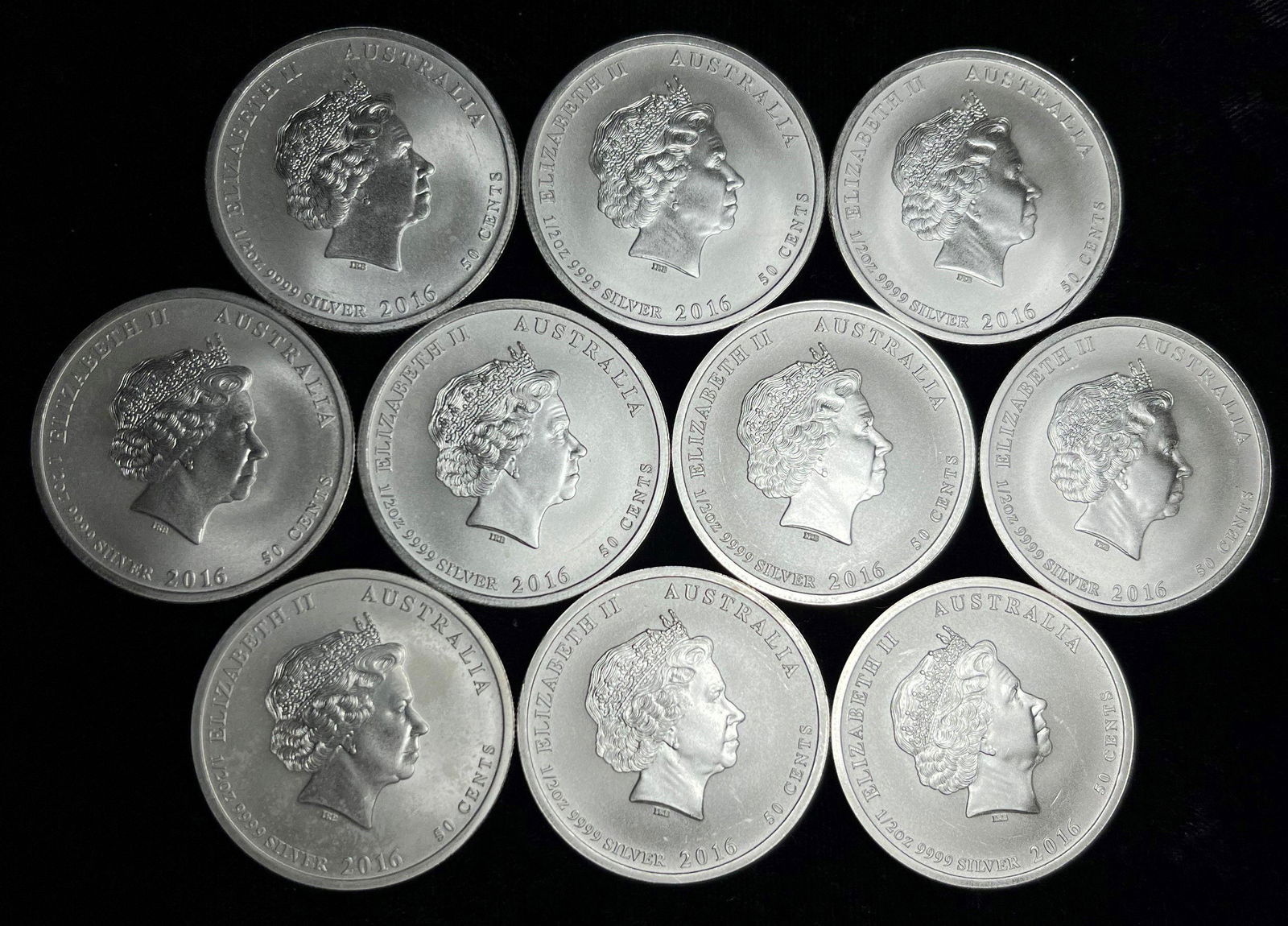 2016 (10)50c Australia Victory In Pacific 1/2 oz Silver (1 of 2)